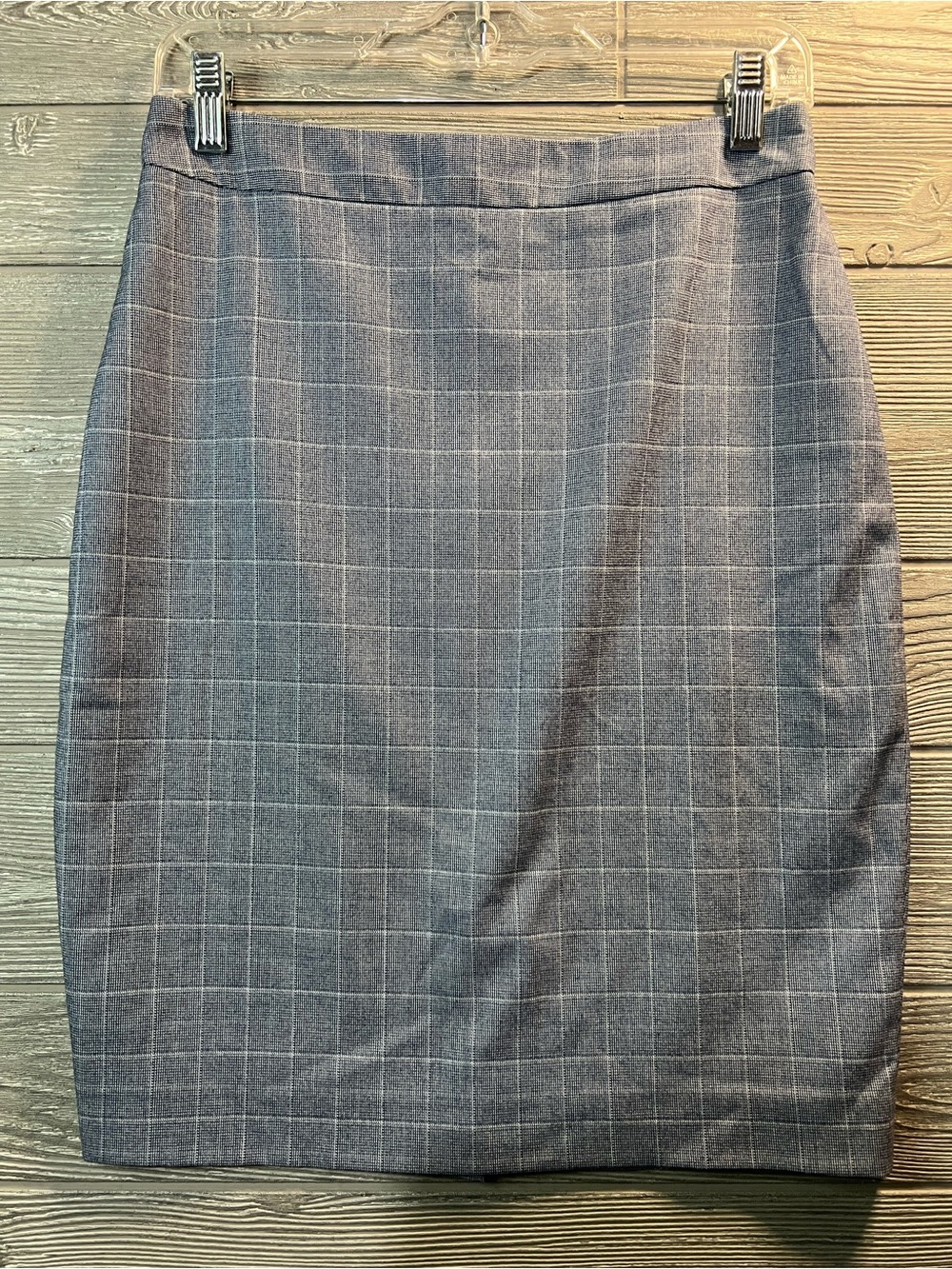 Banana Republic Gray/blueish Windowpane Pencil Skirt